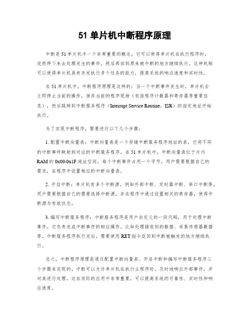 51单片机中断程序原理