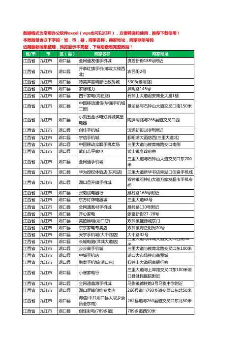 2020新版江西省九江市湖口县数码商城工商企业公司商家名录名单联系电话号码地址大全52家