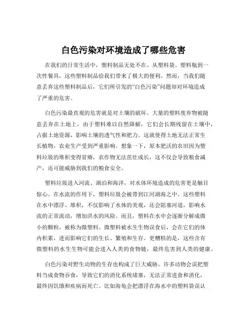 白色污染对环境造成了哪些危害