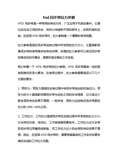 htd同步带拉力参数