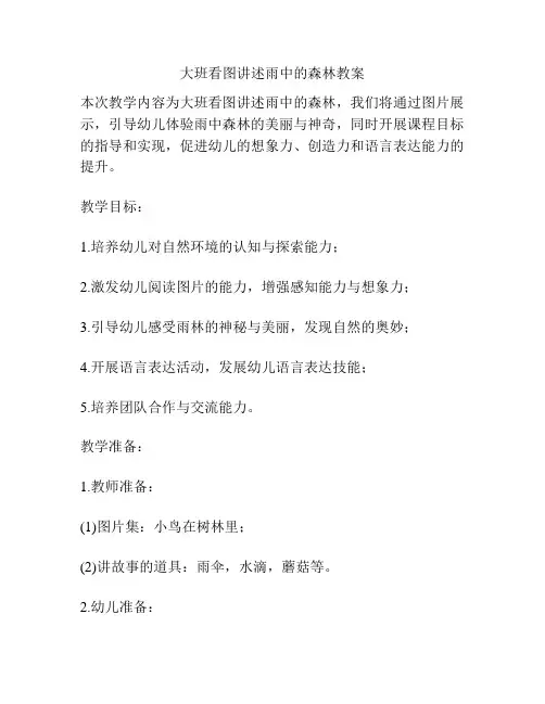 大班看图讲述雨中的森林教案