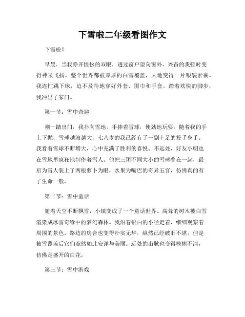 下雪啦二年级看图作文