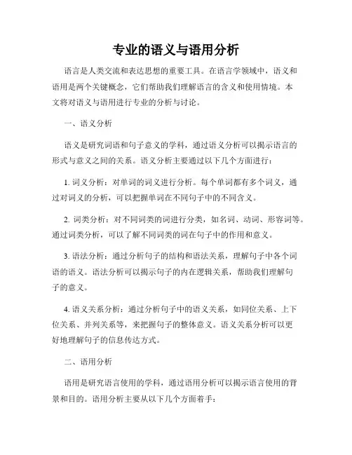 专业的语义与语用分析