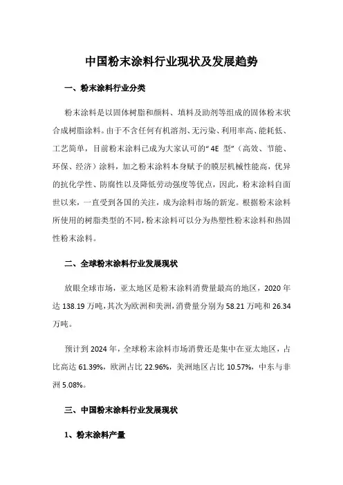 中国粉末涂料行业现状及发展趋势