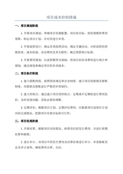 项目成本控制措施