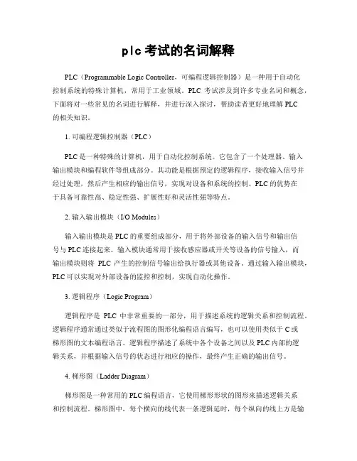 plc考试的名词解释