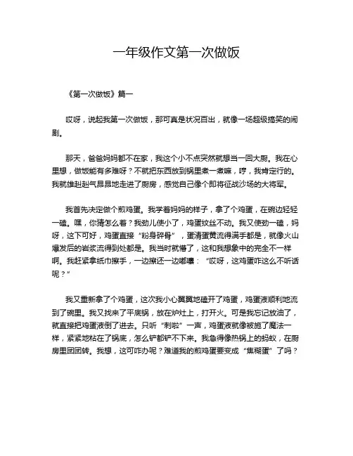 一年级作文第一次做饭