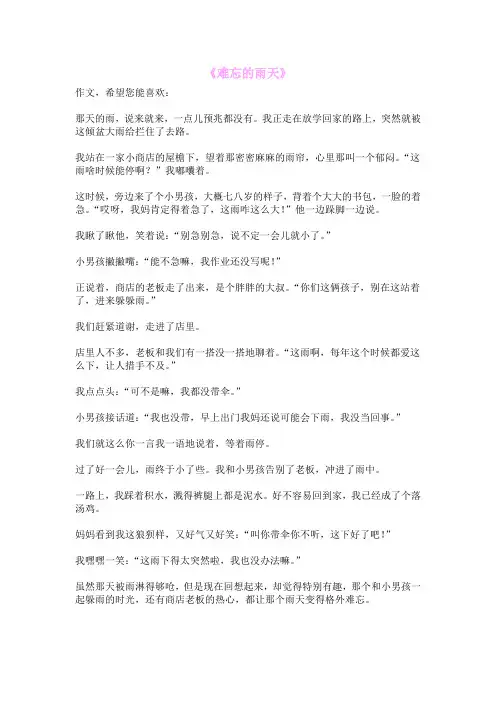 《难忘的雨天》