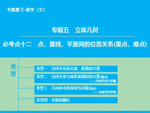 高考数学二轮复习 第1部分 专题5 必考点12 点、直线、平面间的位置关系课件 文