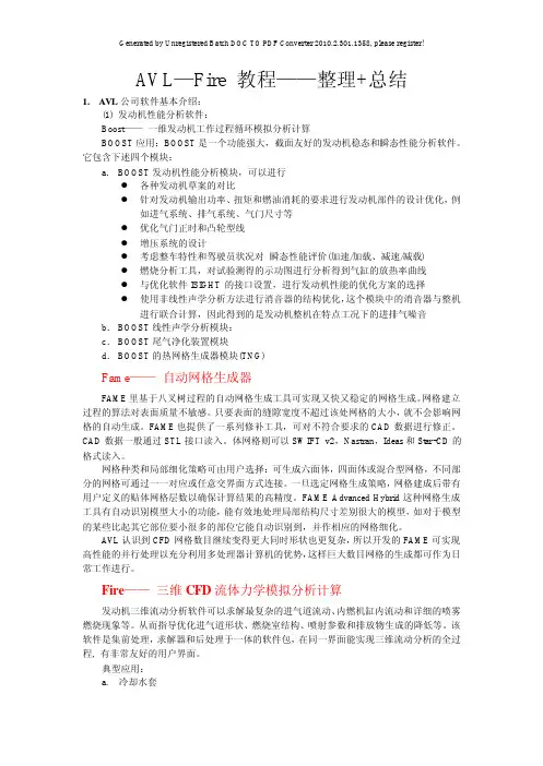 自己总结的avl-fire教程
