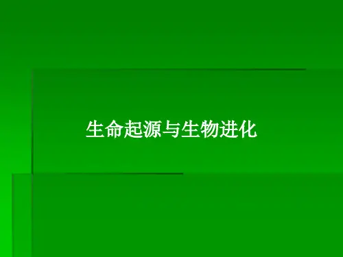 生命起源与生物进化PPT教案