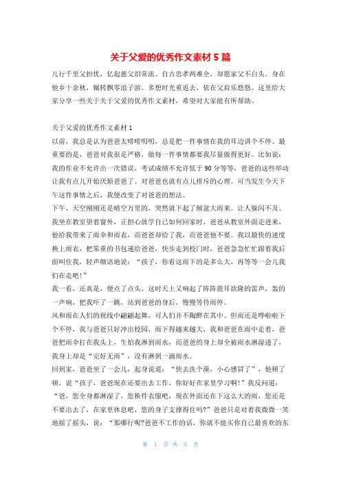 关于父爱的优秀作文素材5篇13