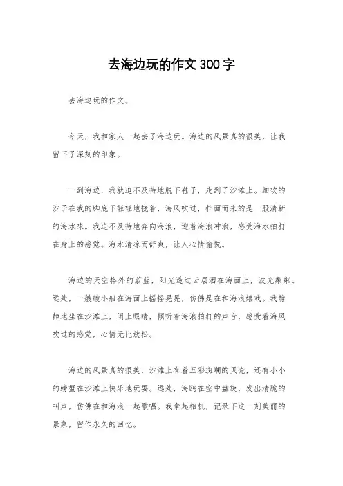 去海边玩的作文300字