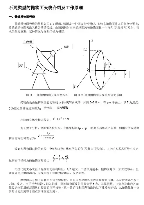 不同类型的抛物面天线介绍及工作原理
