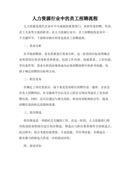 人力资源行业中的员工招聘流程