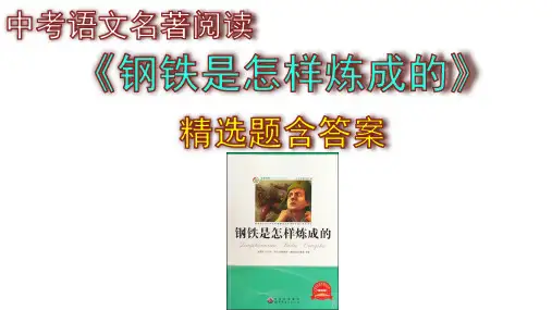 中考语文名著阅读《钢铁是怎样炼成的》精选题含答案