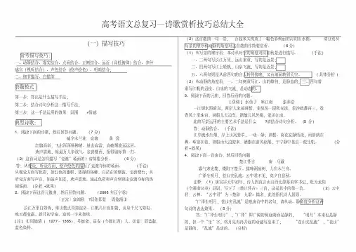 2018年高考语文总复习—诗歌赏析技巧总结大全
