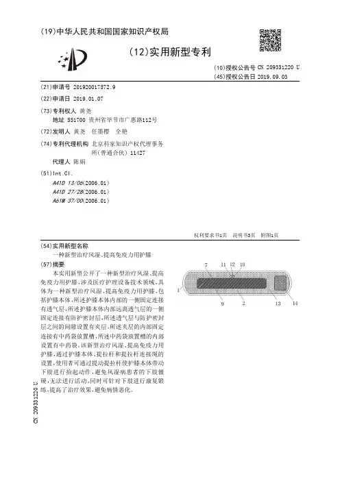 【CN209331220U】一种新型治疗风湿提高免疫力用护膝【专利】