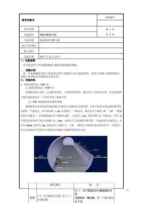 超前地质预报交底