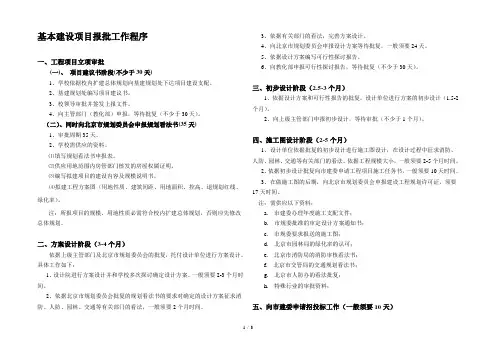 基本建设项目报批工作程序