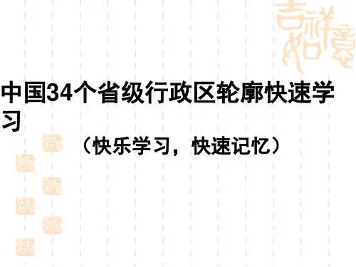 趣味地理-中国34个省级行政区轮廓快速学习(快乐学习,快速记忆)