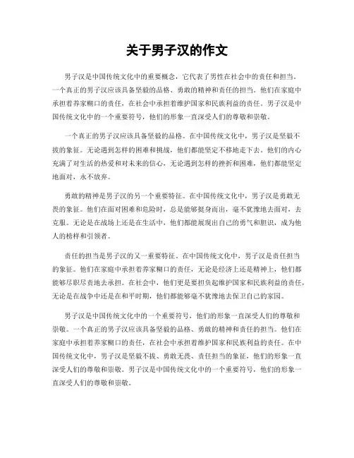 关于男子汉的作文