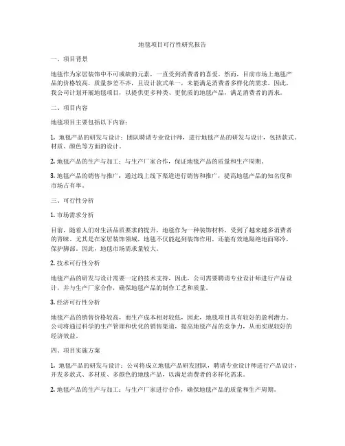 地毯项目可行性研究报告
