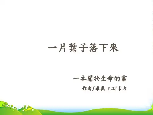 幼儿园一片叶子落下来 优质课件