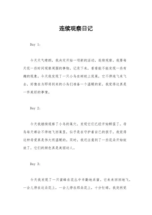 连续观察日记