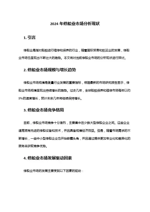 2024年修船业市场分析现状