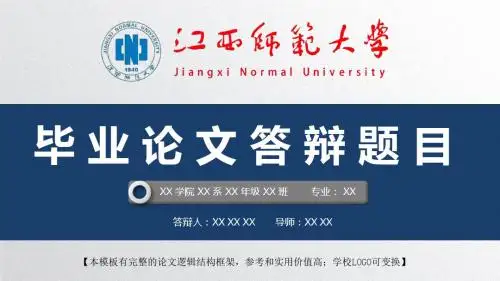 江西师范大学 开题报告论文答辩精美框架式PPT模板