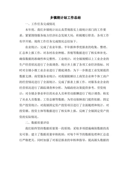 乡镇统计站工作总结