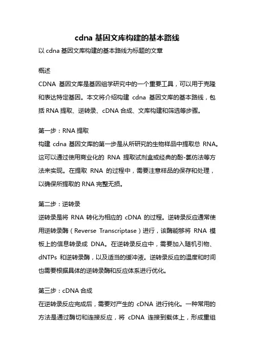 cdna基因文库构建的基本路线