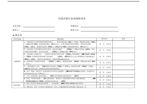 包装印刷行业VOC治理现场核查表(初稿).docx