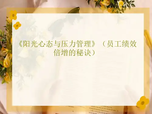 《阳光心态与压力管理》(员工绩效倍增的秘诀)PPT共99页
