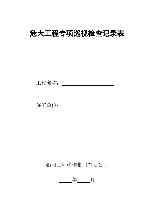 危大工程专项巡视检查记录表