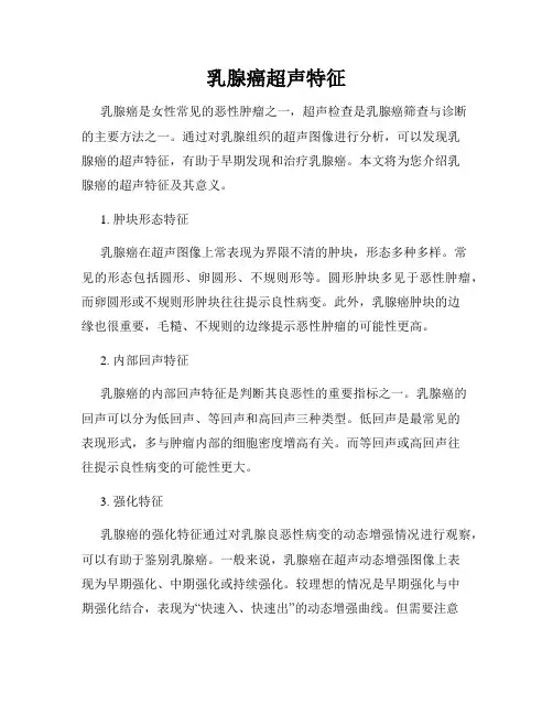 乳腺癌超声特征
