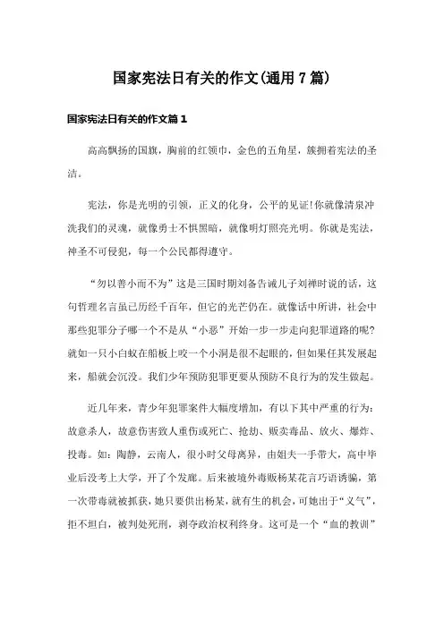 国家宪法日有关的作文(通用7篇)