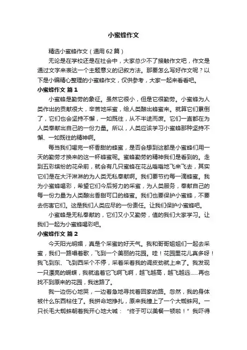 小蜜蜂作文