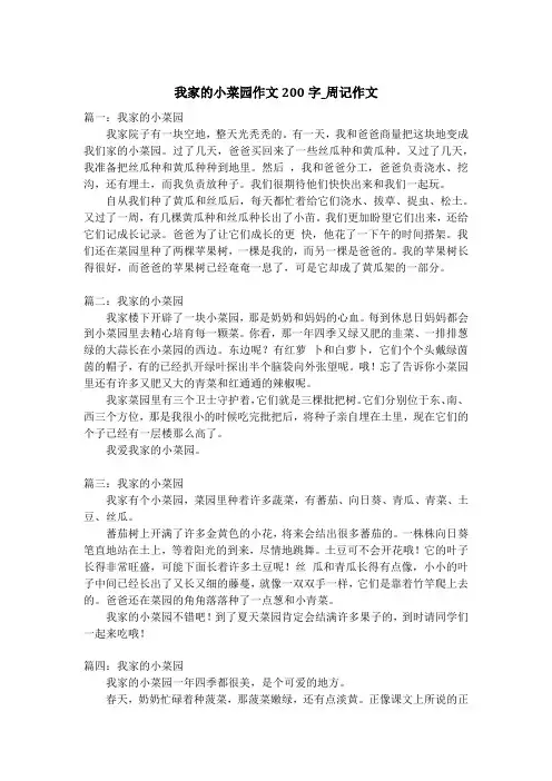 我家的小菜园作文200字_周记作文