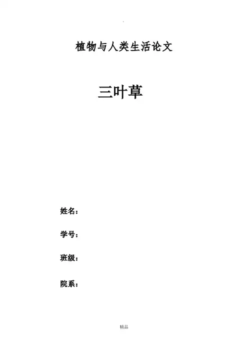 植物与人类生活论文