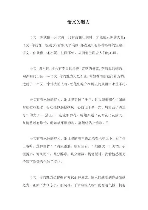 语文的魅力作文800字初三