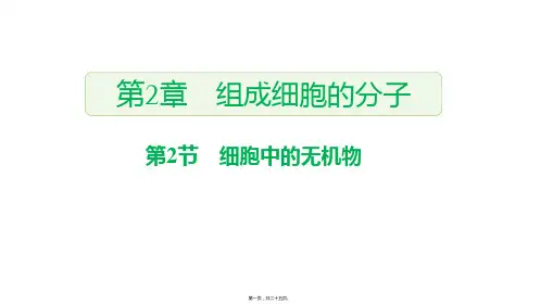 新教材人教版高中生物必修一 2-2 细胞中的无机物 教学课件