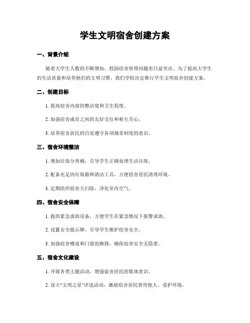 学生文明宿舍创建方案