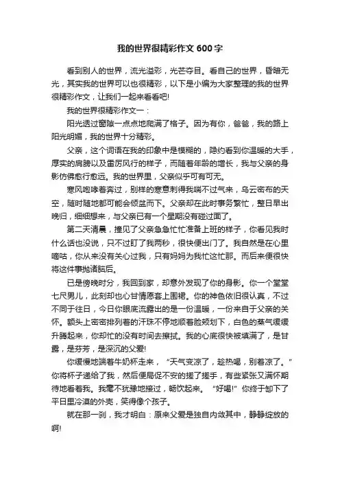 我的世界很精彩作文600字