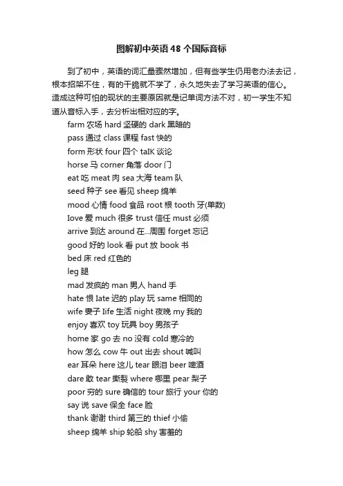 图解初中英语48个国际音标
