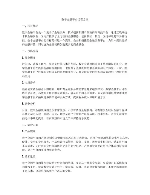 数字金融平台运营方案