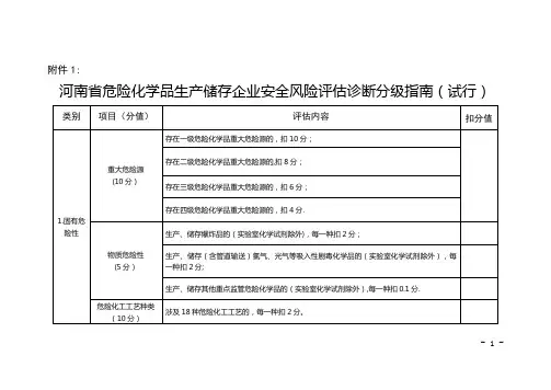 安全风险评估诊断分级指南