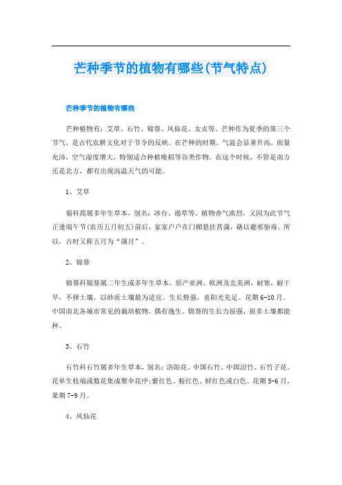 芒种季节的植物有哪些(节气特点)
