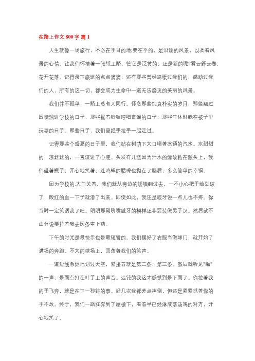 九年级作文在路上800字